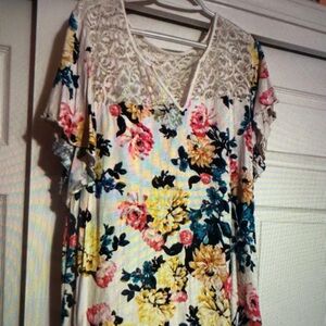 Torrid Multicolor Floral Lace Blouse